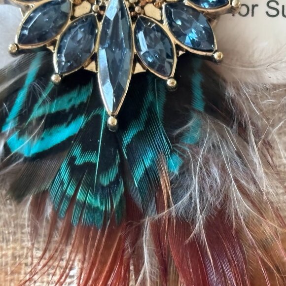 Park Lane Peacock Feather Earrings - Picture 2 of 3